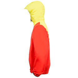 Coupe vent vareuse dériveur/catamaran enfant 100 rouge corail/jaune