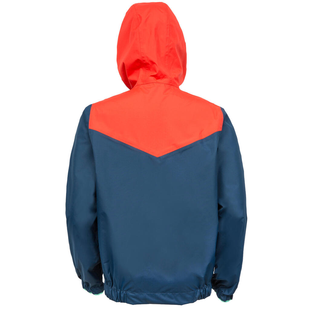 100 Children's Dinghy/Catamaran Windproof Anorak - Dark Blue/Red Coral