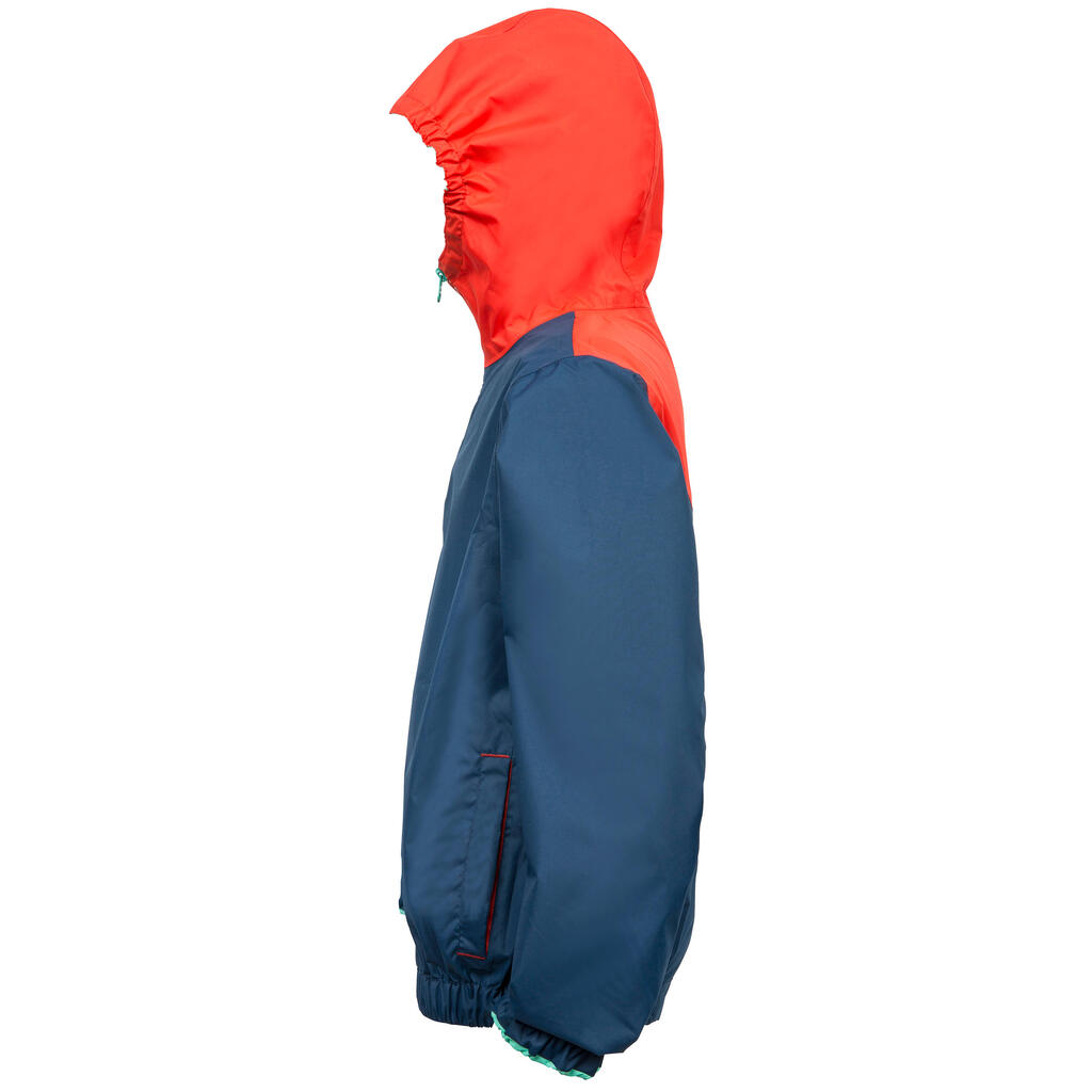 100 Children's Dinghy/Catamaran Windproof Anorak - Dark Blue/Red Coral