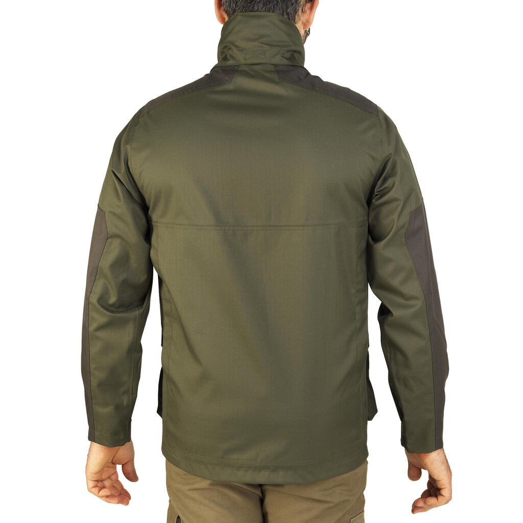 CHAQUETA CAZA IMPERMEABLE REFUERZO 100 VERDE