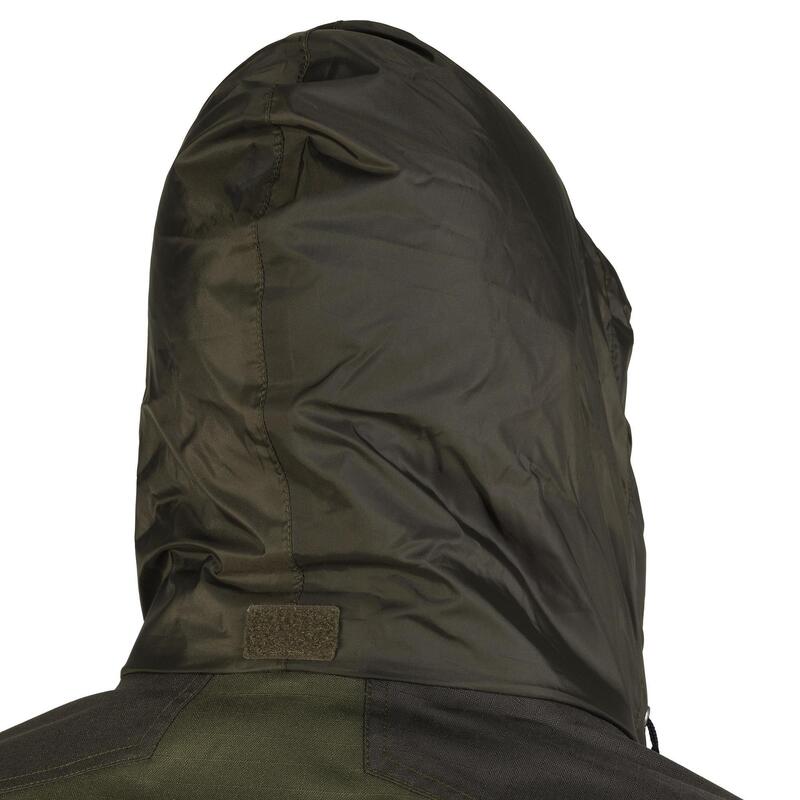 Chaqueta Caza Solognac 500 Hombre Impermeable Verde Ligera