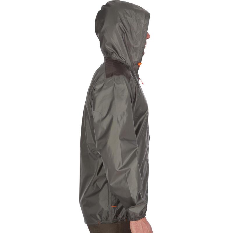 VESTE CHASSE IMPERMÉABLE LEGERE VERTE 100