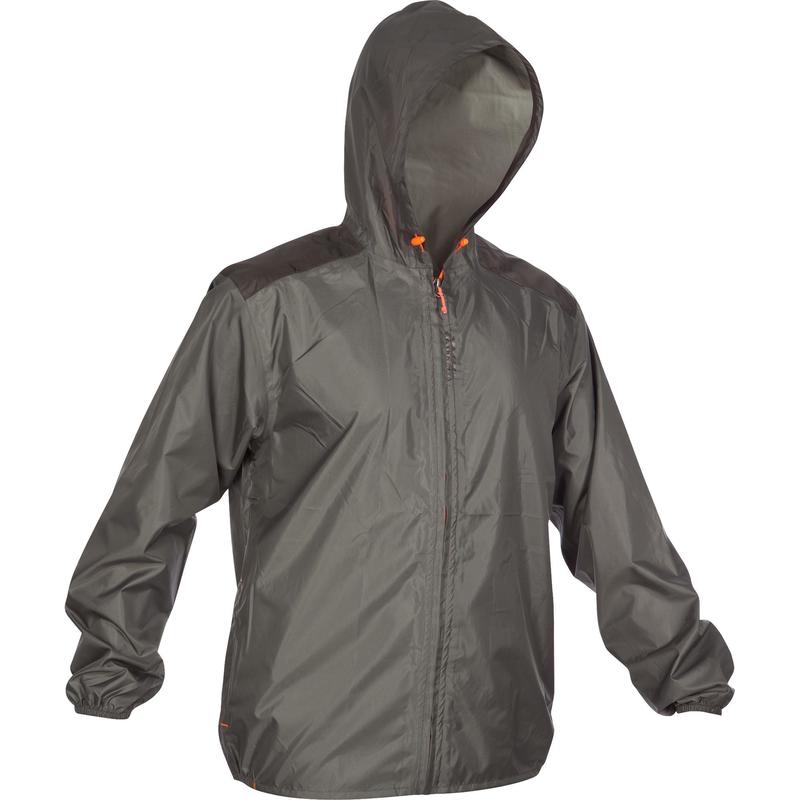 Chubasquero Hombre Solognac 100 Caza Verde Chaqueta Impermeable Ligera