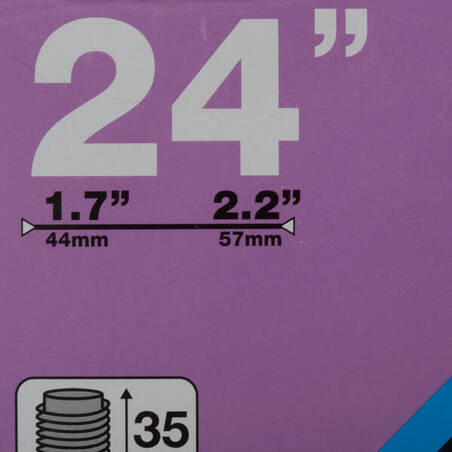 24" Schrader Inner Tube - 1.7 to 2.2 Cross-Section