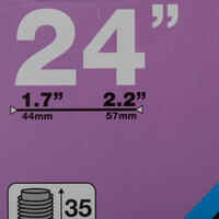 Σαμπρέλα από 1,7 ως 2,2 για τροχούς 24'' με βαλβίδα Schrader 35 mm