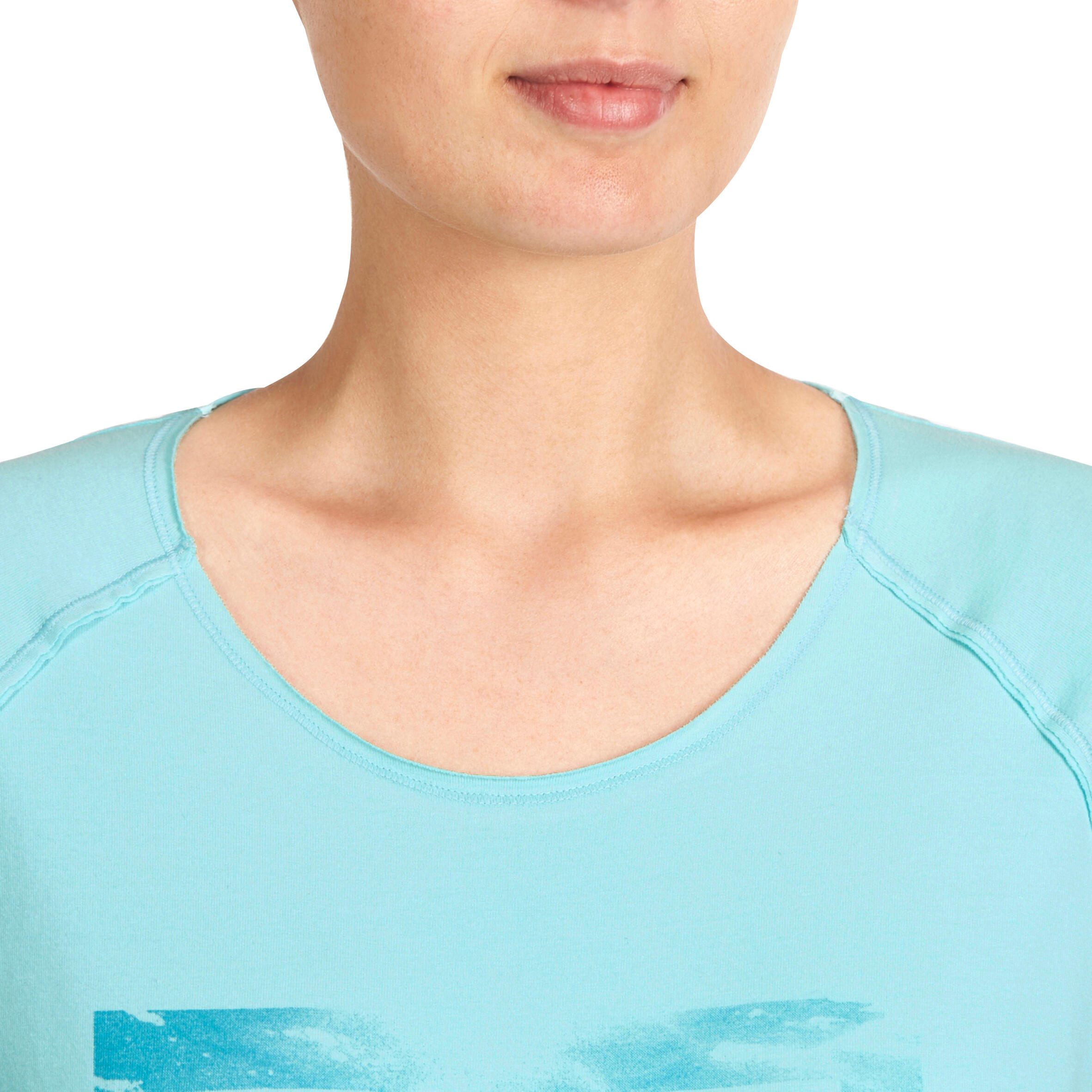 Women's Organic Cotton Long-Sleeved Yoga T-Shirt - Blue 6/13