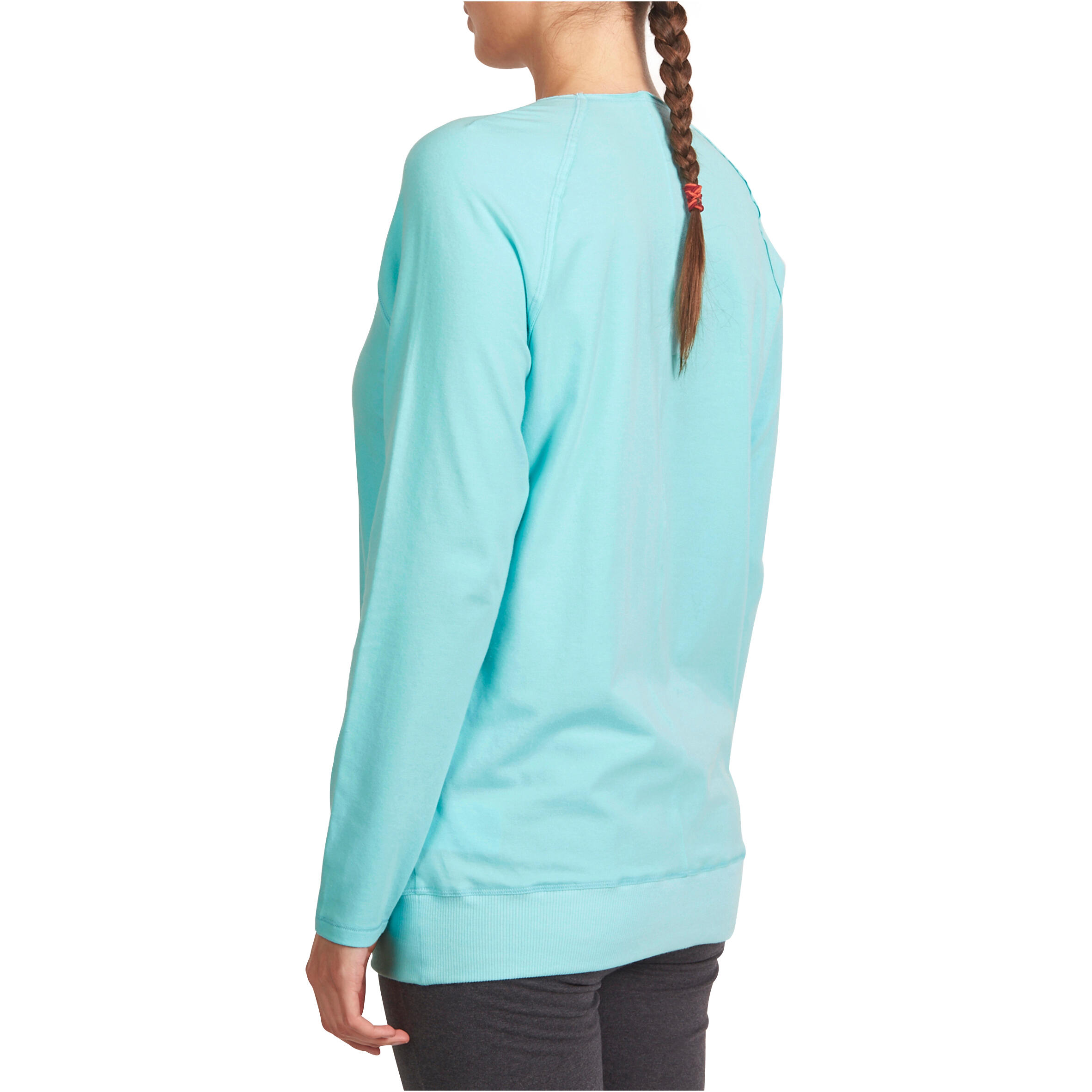 Women's Organic Cotton Long-Sleeved Yoga T-Shirt - Blue 4/13