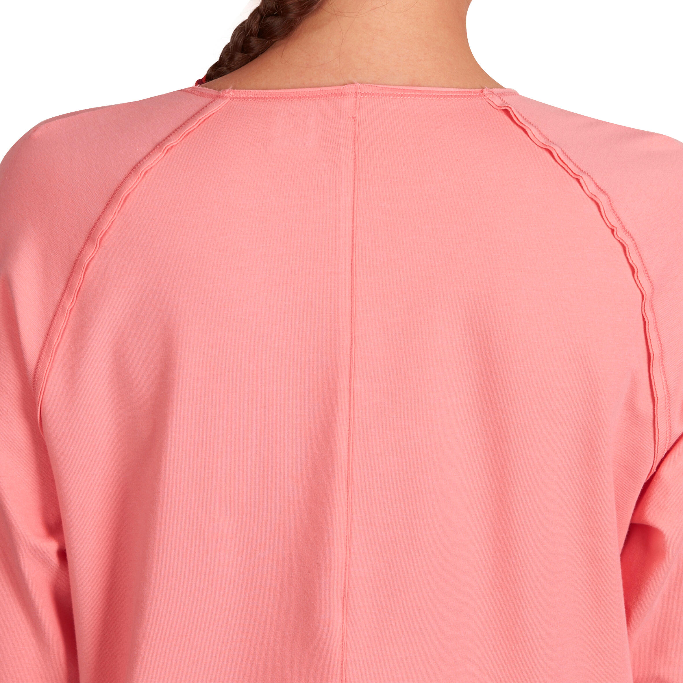 Women's Organic Cotton Long-Sleeved Yoga T-Shirt - Coral 9/13