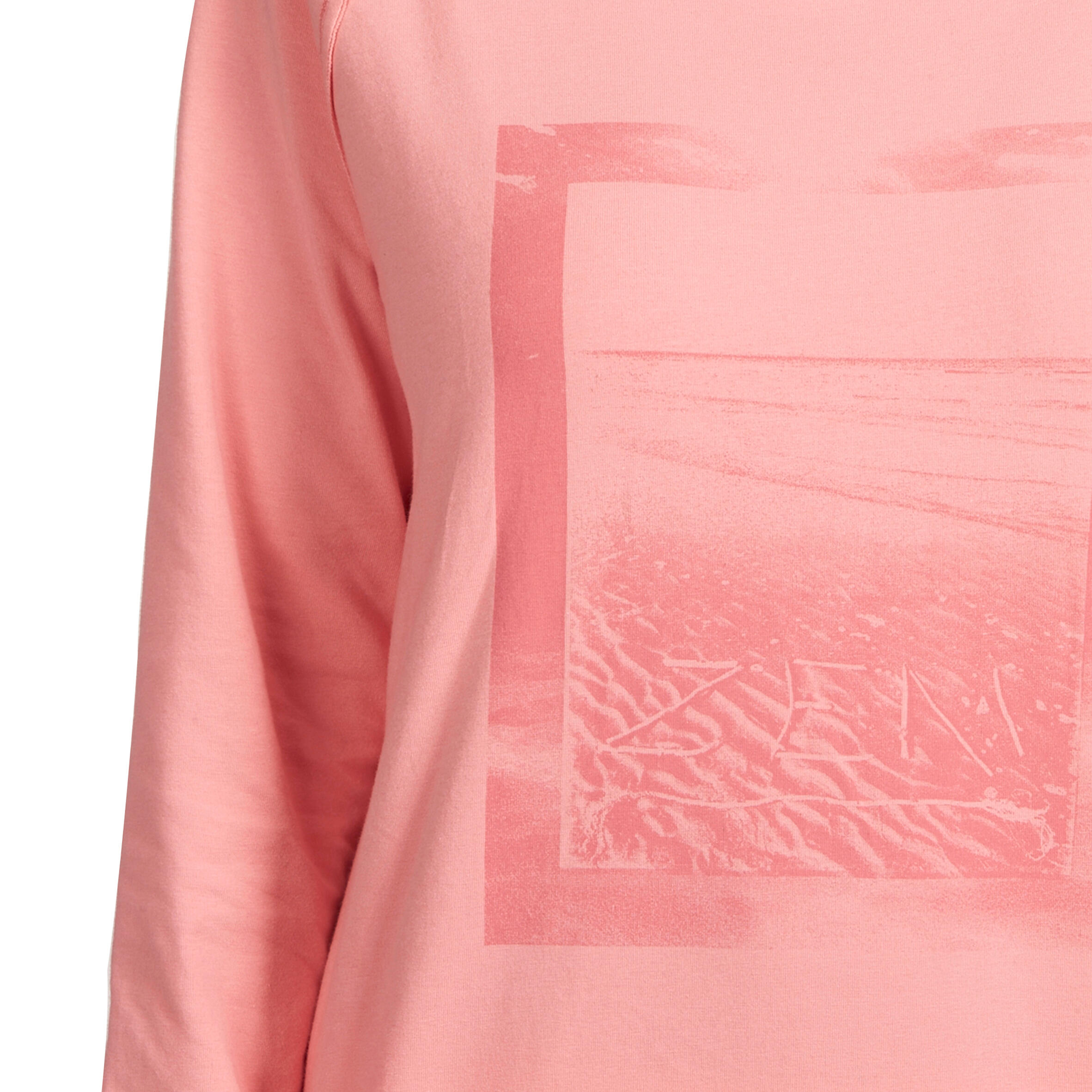 Women's Organic Cotton Long-Sleeved Yoga T-Shirt - Coral 7/13