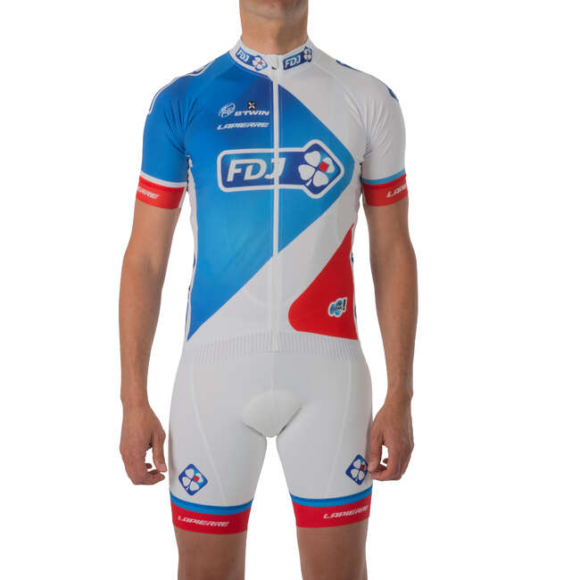 BTWIN Aerofit FDJ Short Sleeve Cycling Jersey Decathlon