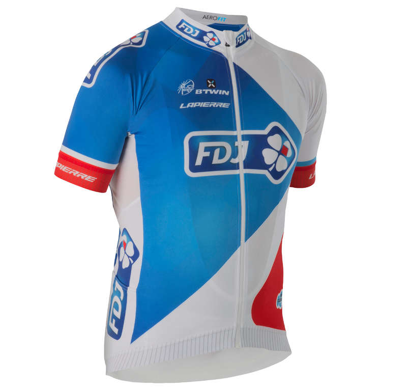 BTWIN Aerofit FDJ Short Sleeve Cycling Jersey Decathlon
