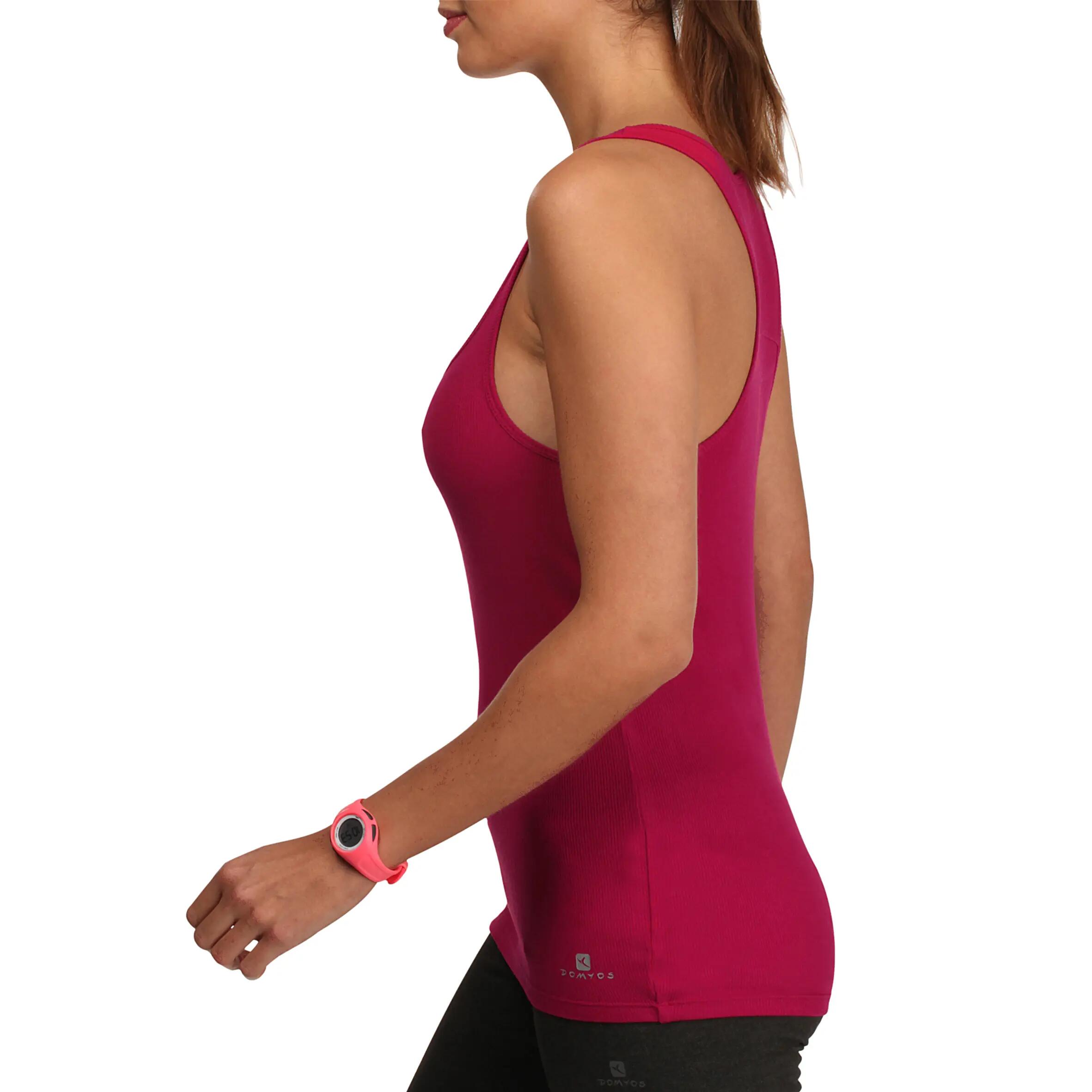 Women's Fitness 2x2 Rib, Scoop-neck Tank Top - Pink 3/10