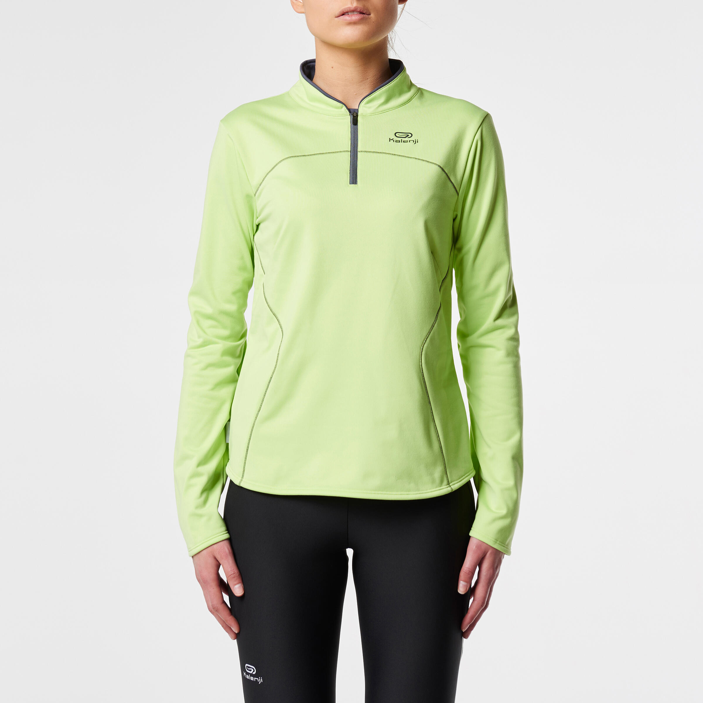 Ekiden Women's Warm Long Sleeved Running Jersey - Green 2/11
