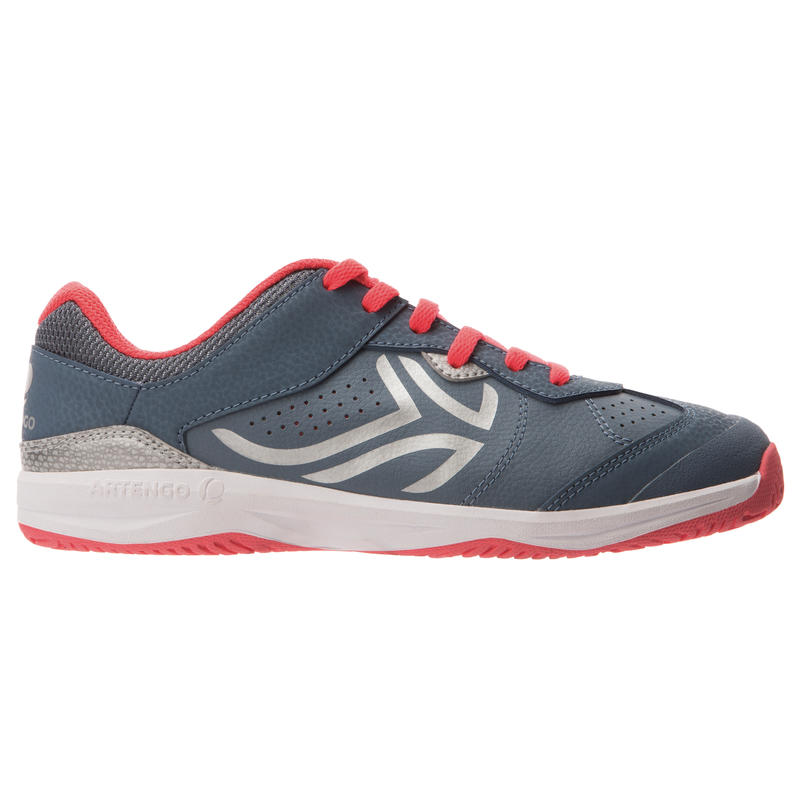 TS760 Kids' Tennis Shoes Grey/Pink Decathlon