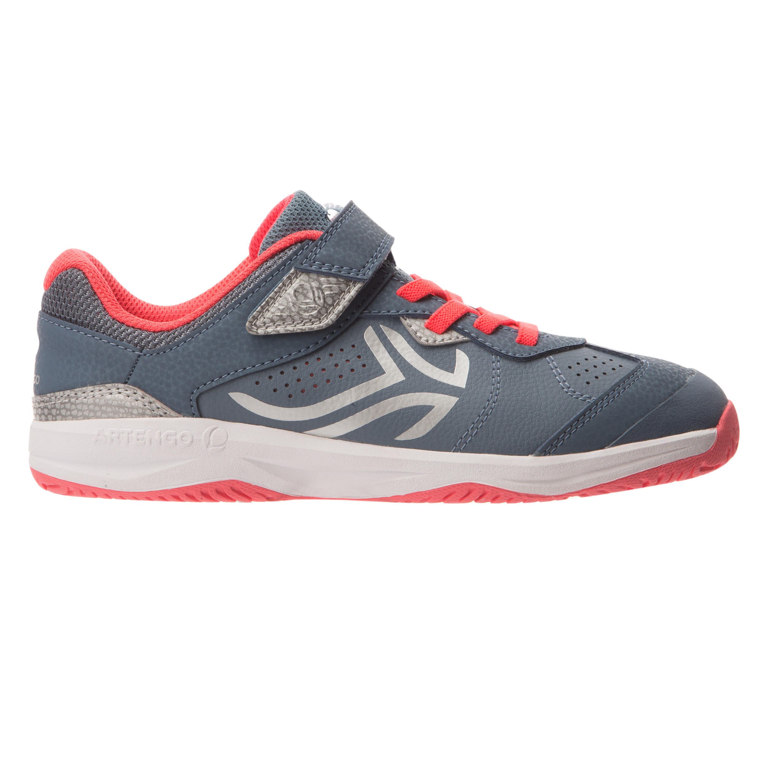 DECATHLON TS760 Kids' Tennis Shoes - Grey/Pink