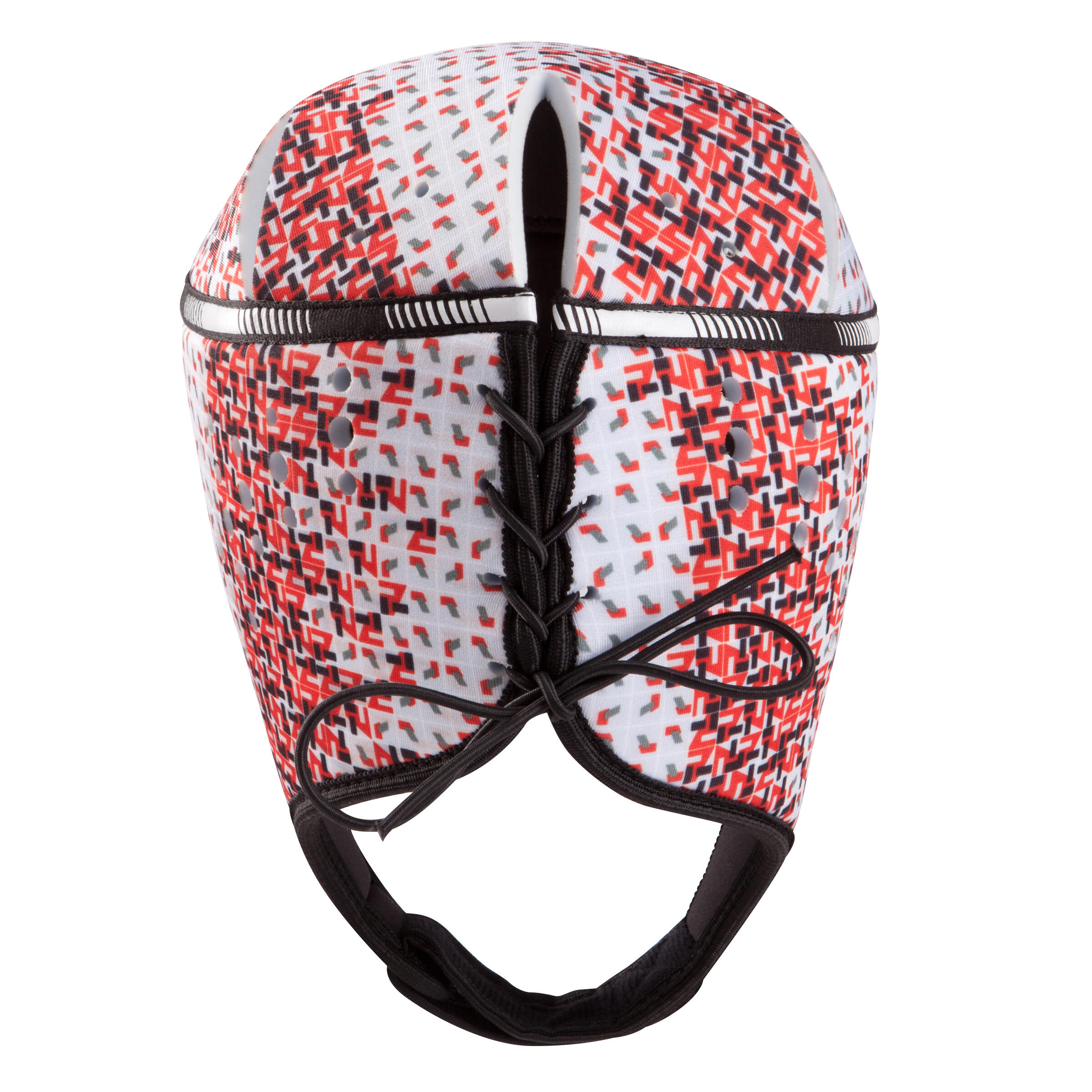Full H 100 Kids Rugby Scrum Cap - Red White 3/9