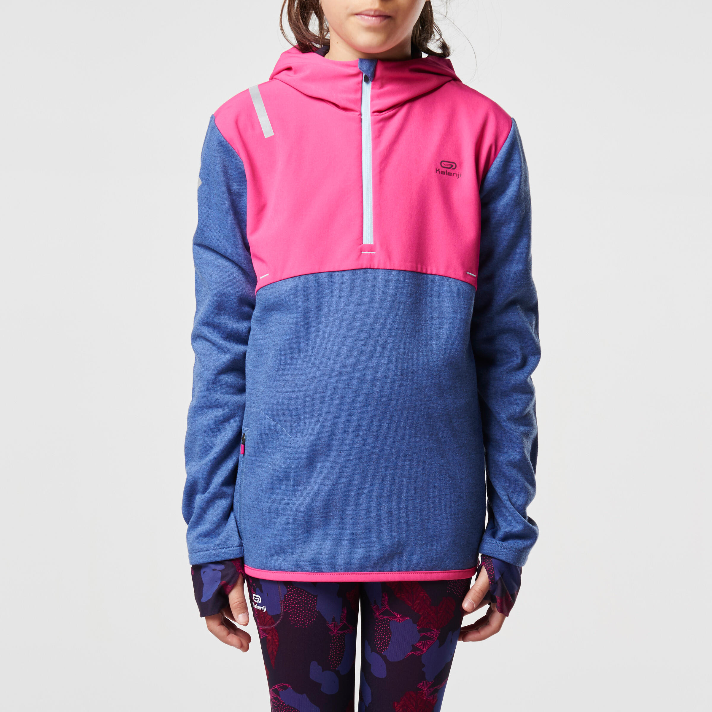 Elio Children's Running Hooded Jersey - Pink/Blue
 2/16
