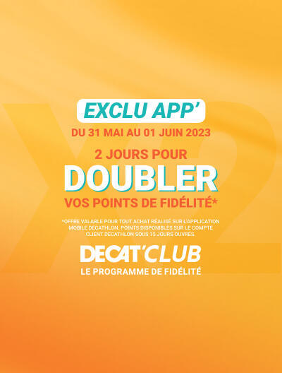 Profitez du doublement de points du 31 mai au 1 juin