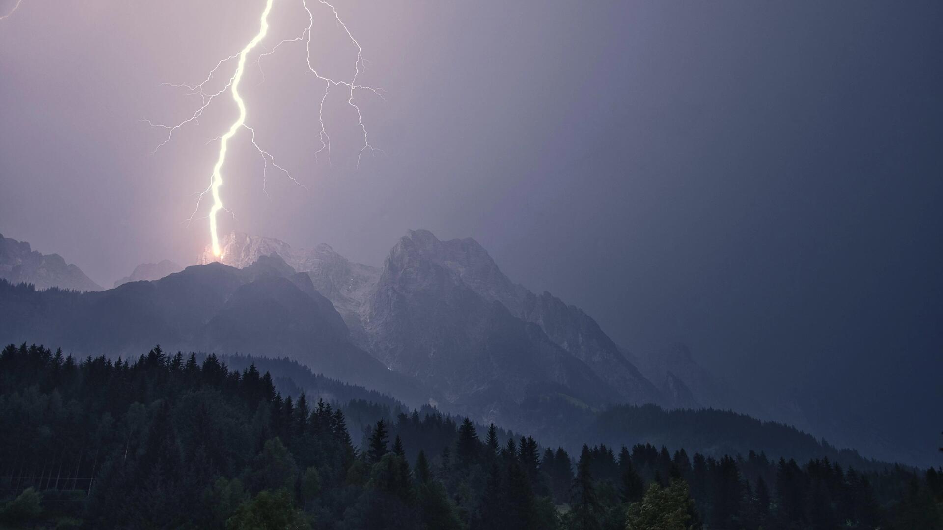 thunderstorm in the mountains