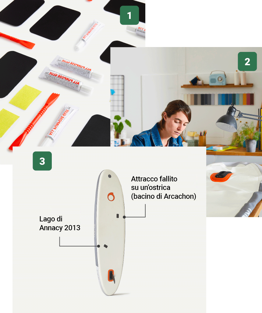 La riparazione di un sup in tre passaggi