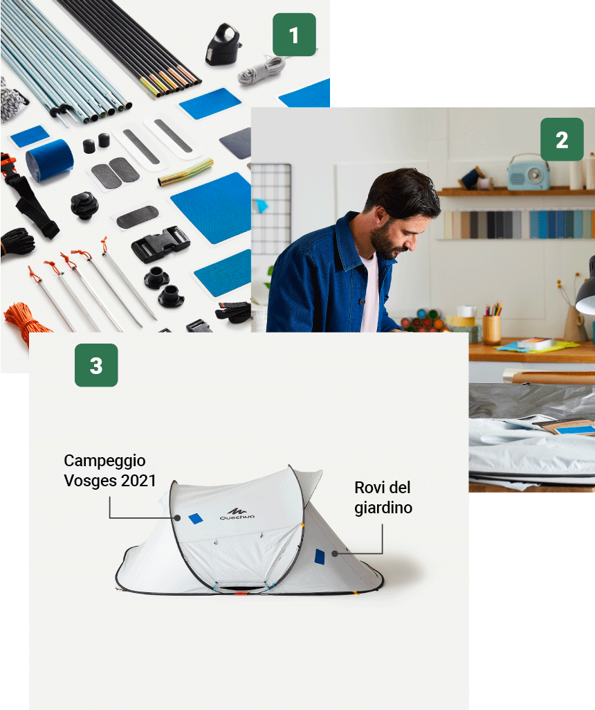 La riparazione di una tenda in tre passaggi