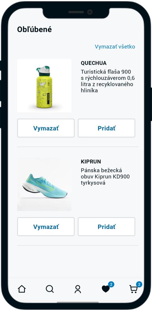 kategória obľubené v decathlon aplikacií