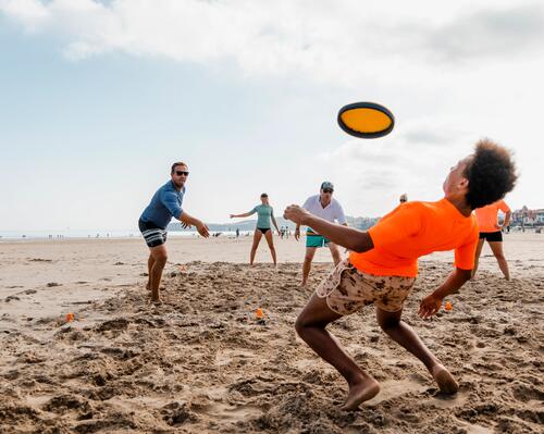 grupa osób grających frisbee