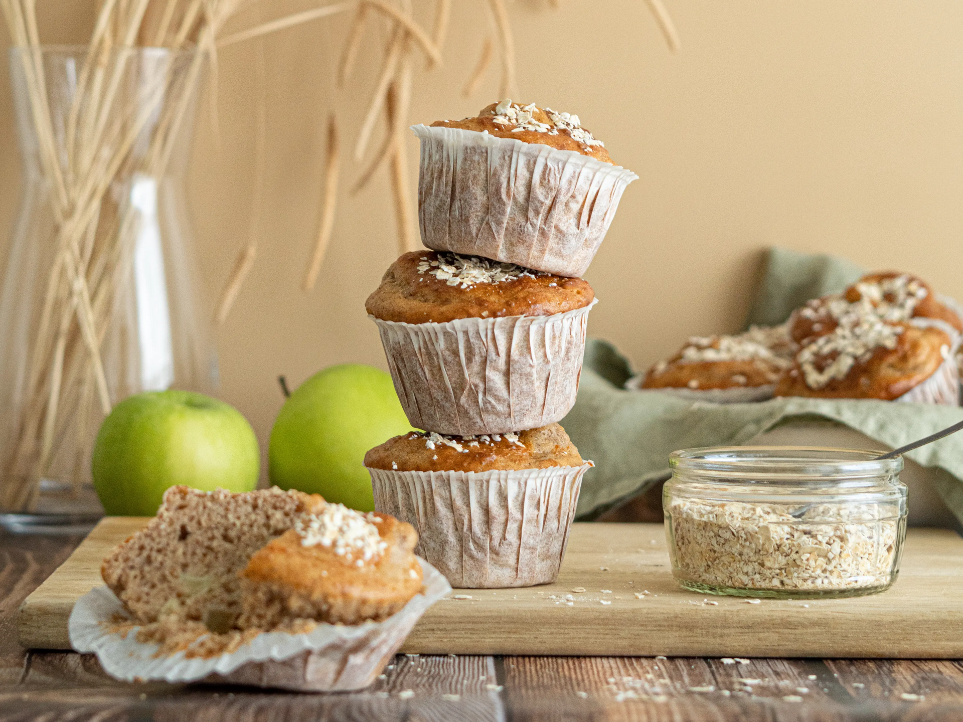 Bolo de proteína: muffins maçã e especiarias