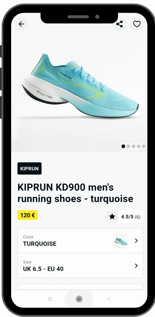 decathlon mobile app view