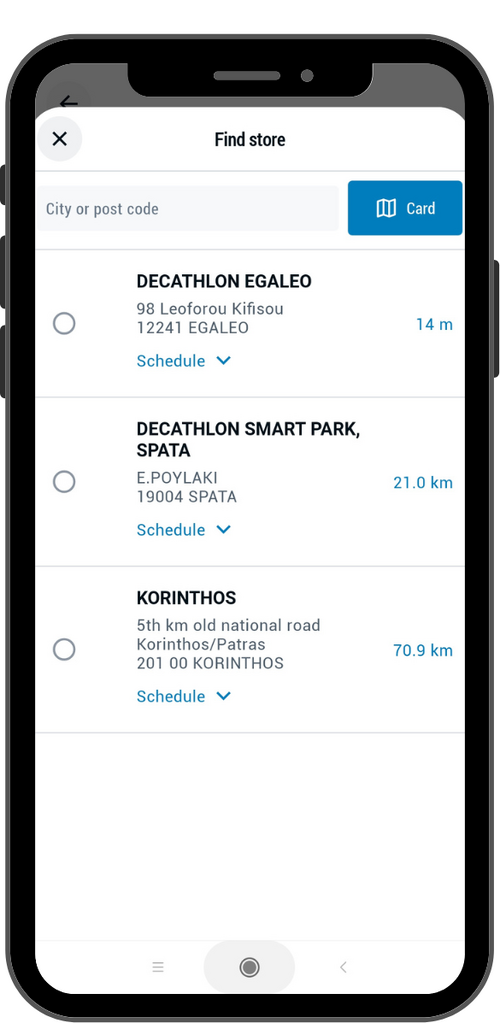 decathlon mobile app view