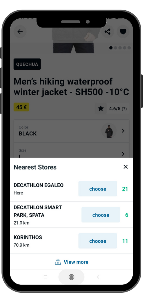 decathlon mobile app view