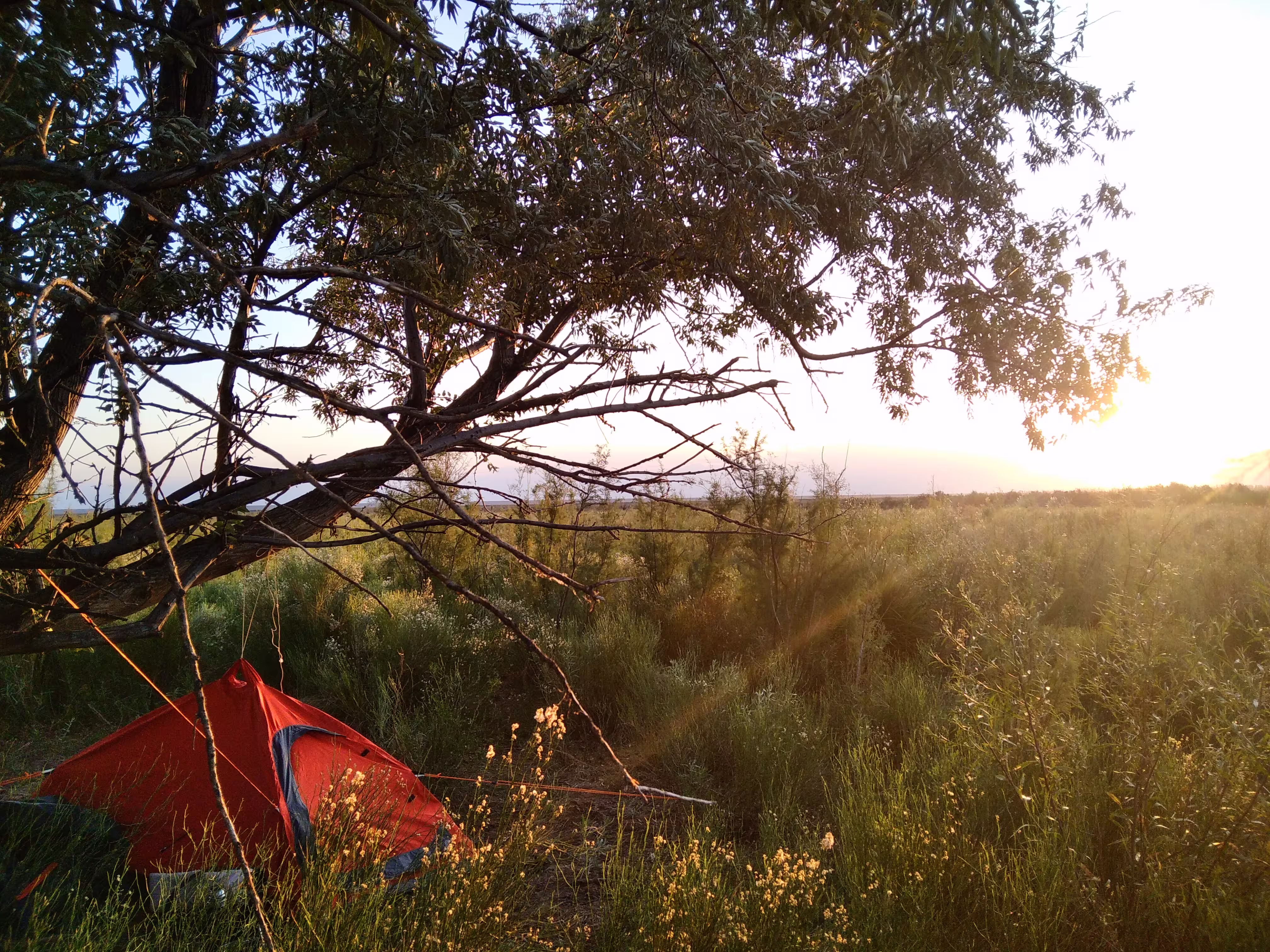 Couché de soleil en bivouac en Argentine © Couché de soleil en bivouac en Argentine