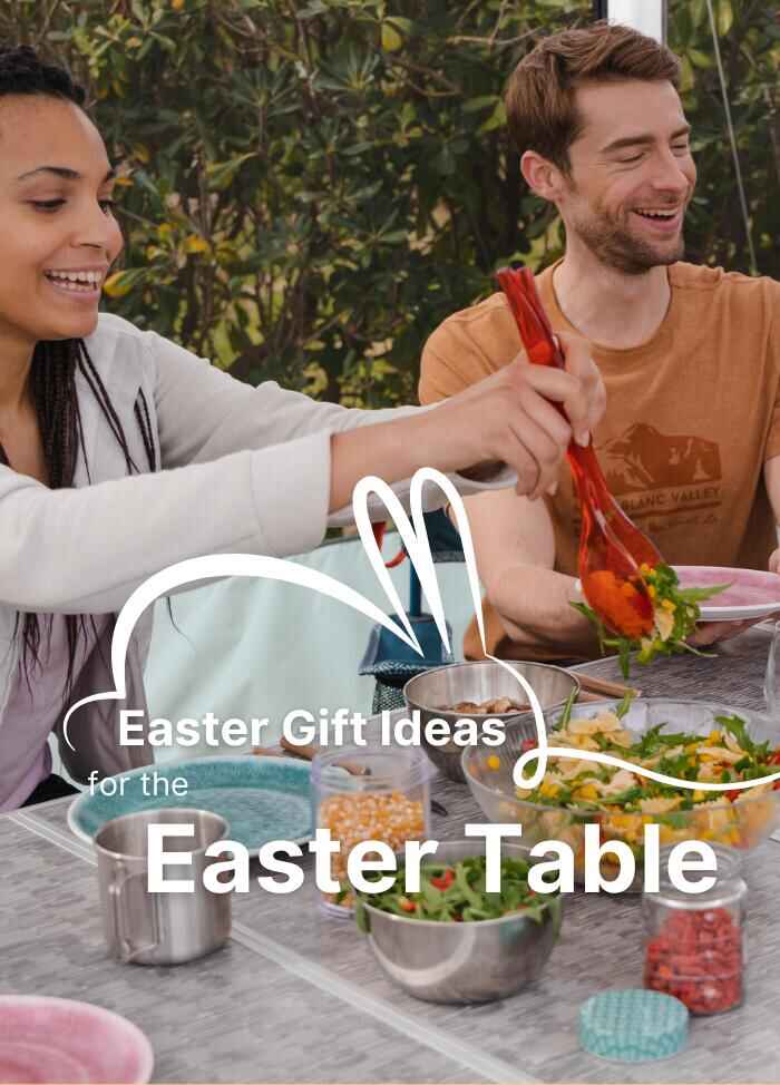 Friends eating on a table.