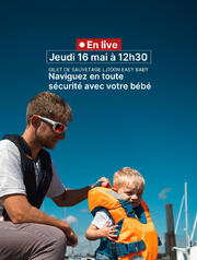 Présentation du nouveau gilet de sauvetage Tribord pour enfant. En live le jeudi 16 mai à 12h30