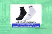 Spend $199 or more on Gym Aesthetics products and receive free pair of compression running sports socks