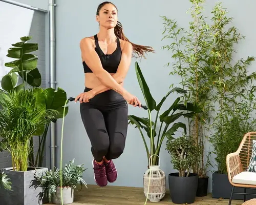 Woman skipping