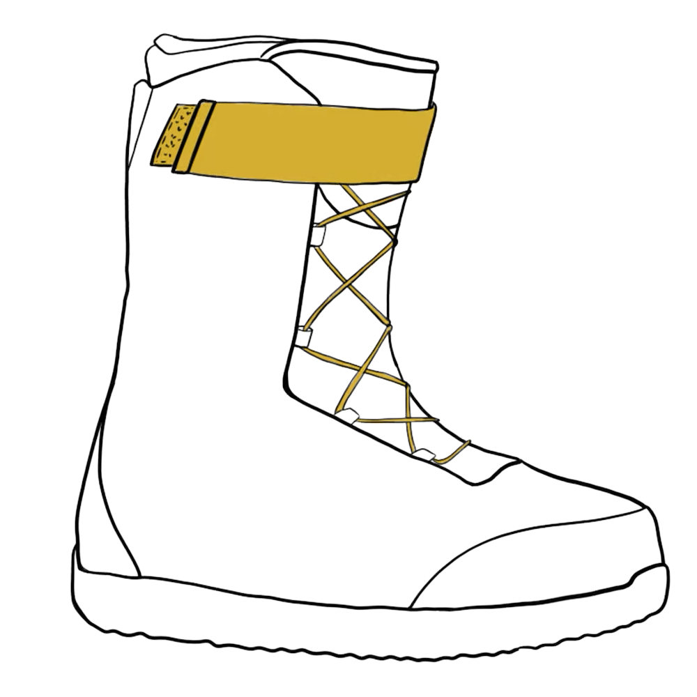 Botas com atacadores e com rebordo