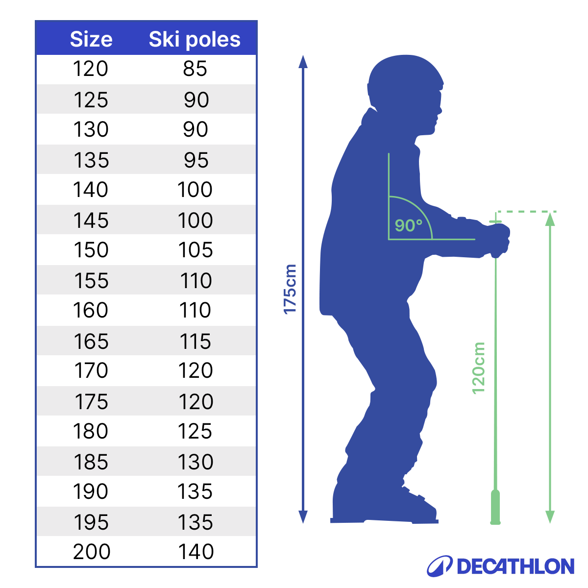 Woman freeride skiing with Decathlon freeride ski pole