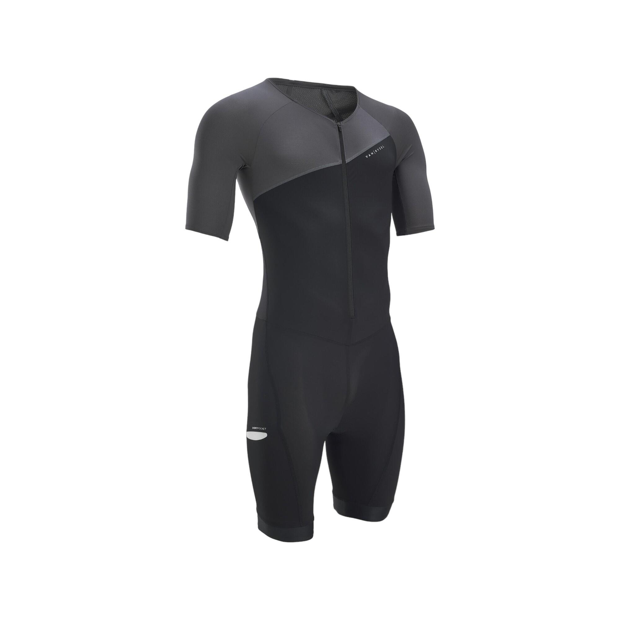 Triathlon Pak Heren Wielersportpak Gewatteerd eendelig Trisuit Bike Top Short Trisuit Eendelig voor wedstrijden Geschikt voor hardlopen, fietsen, zwemmen (type 5, L