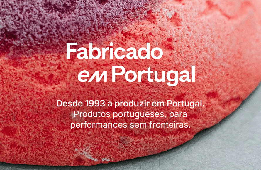 Fabricado em Portugal. Desde 1993 a produzir em Portugal. Produtos portugueses, para performances sem fronteiras.