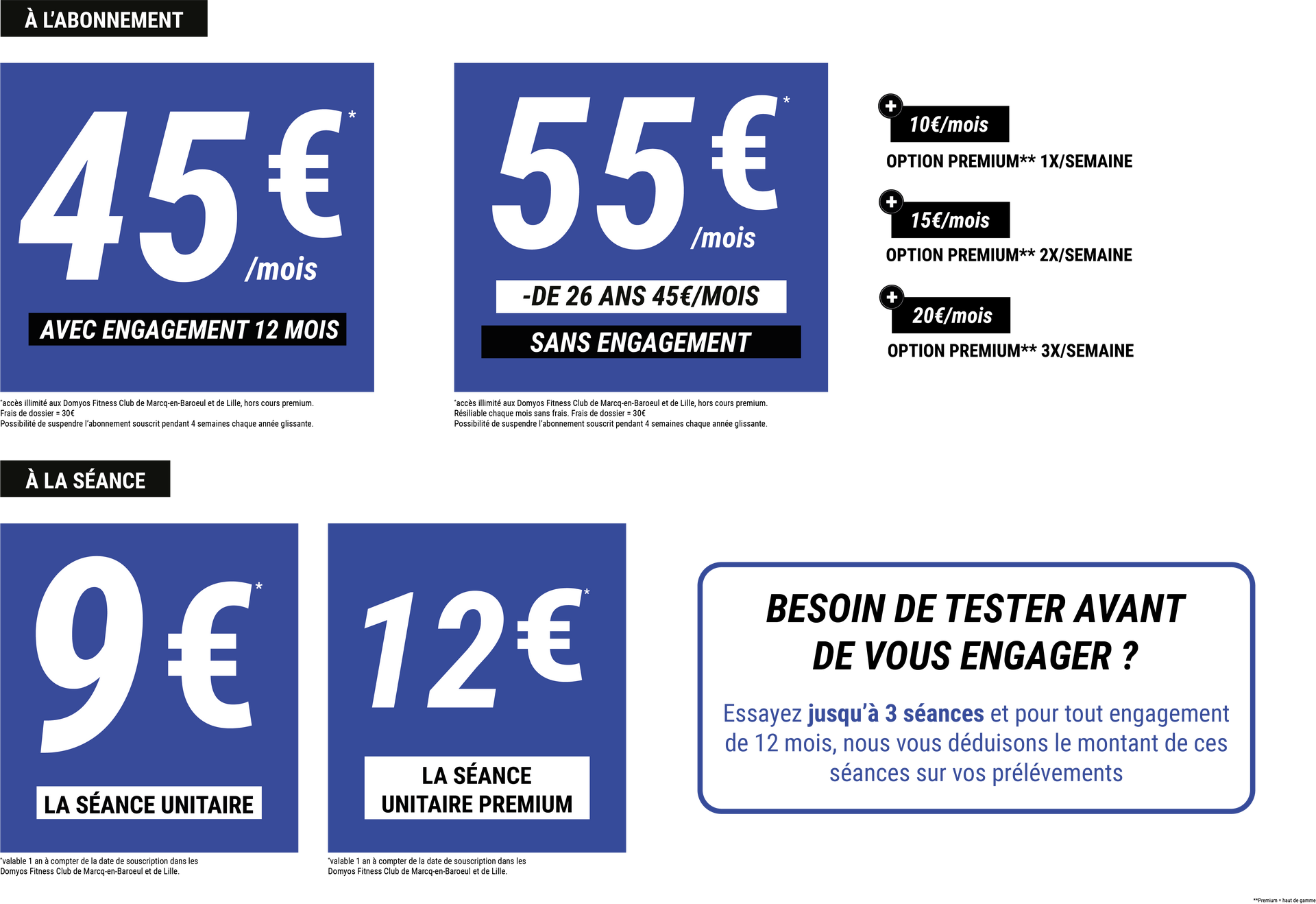 Les tarifs