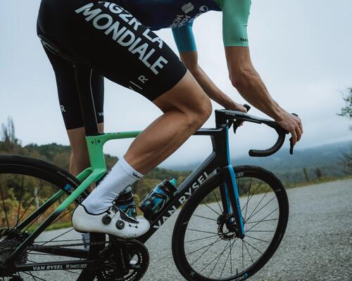 Close up of cycling socks