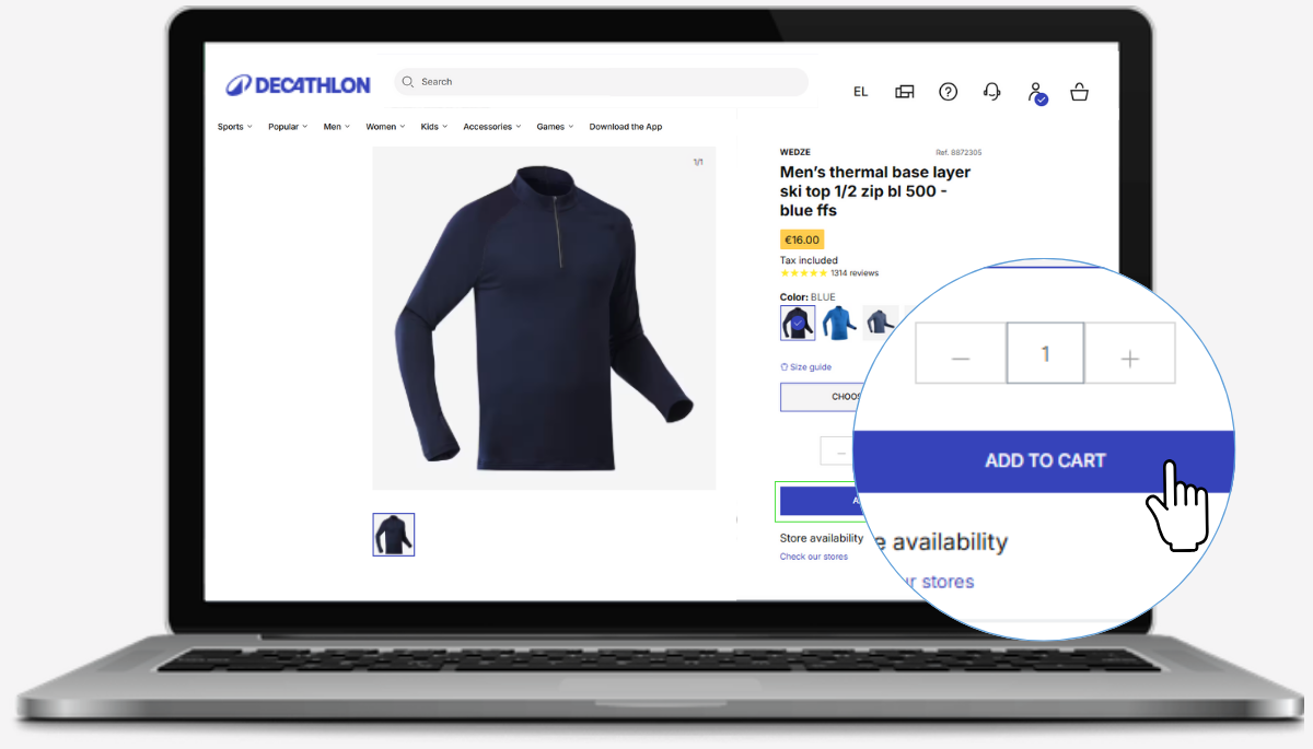 Click on Add to cart