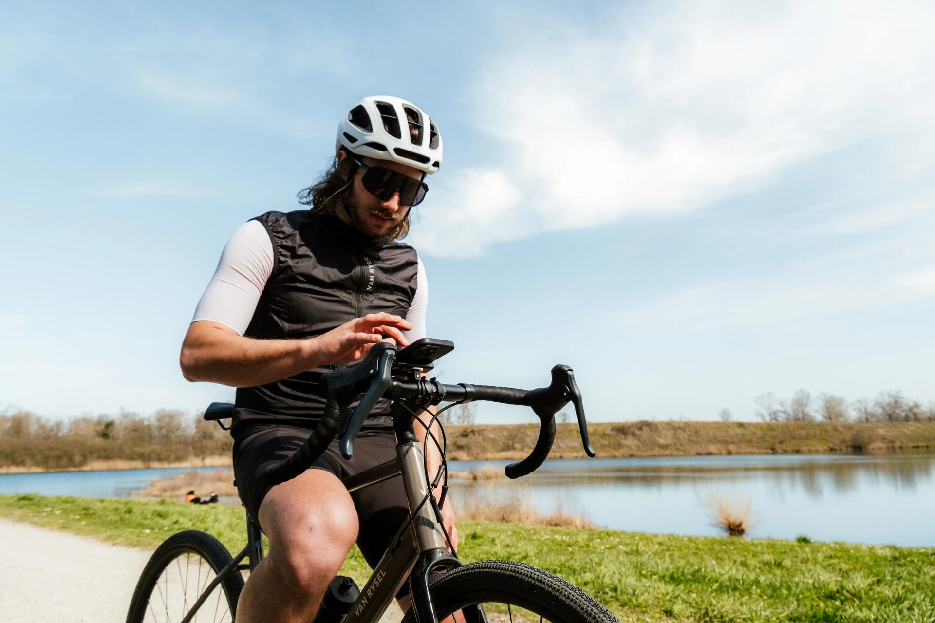 man wearing cycling gilet