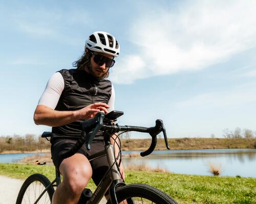 man wearing cycling gilet