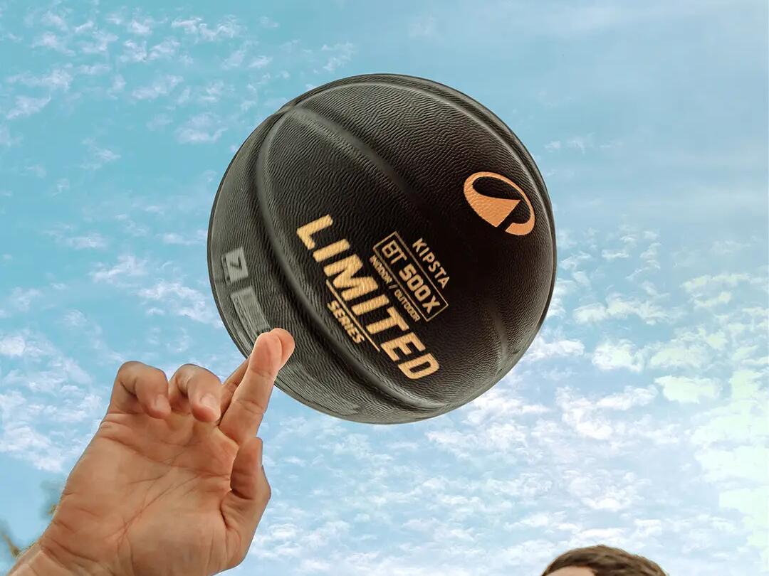 Man spinning kipsta basketball