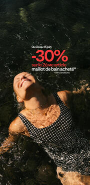 -30% sur le 2ème article maillot de bain