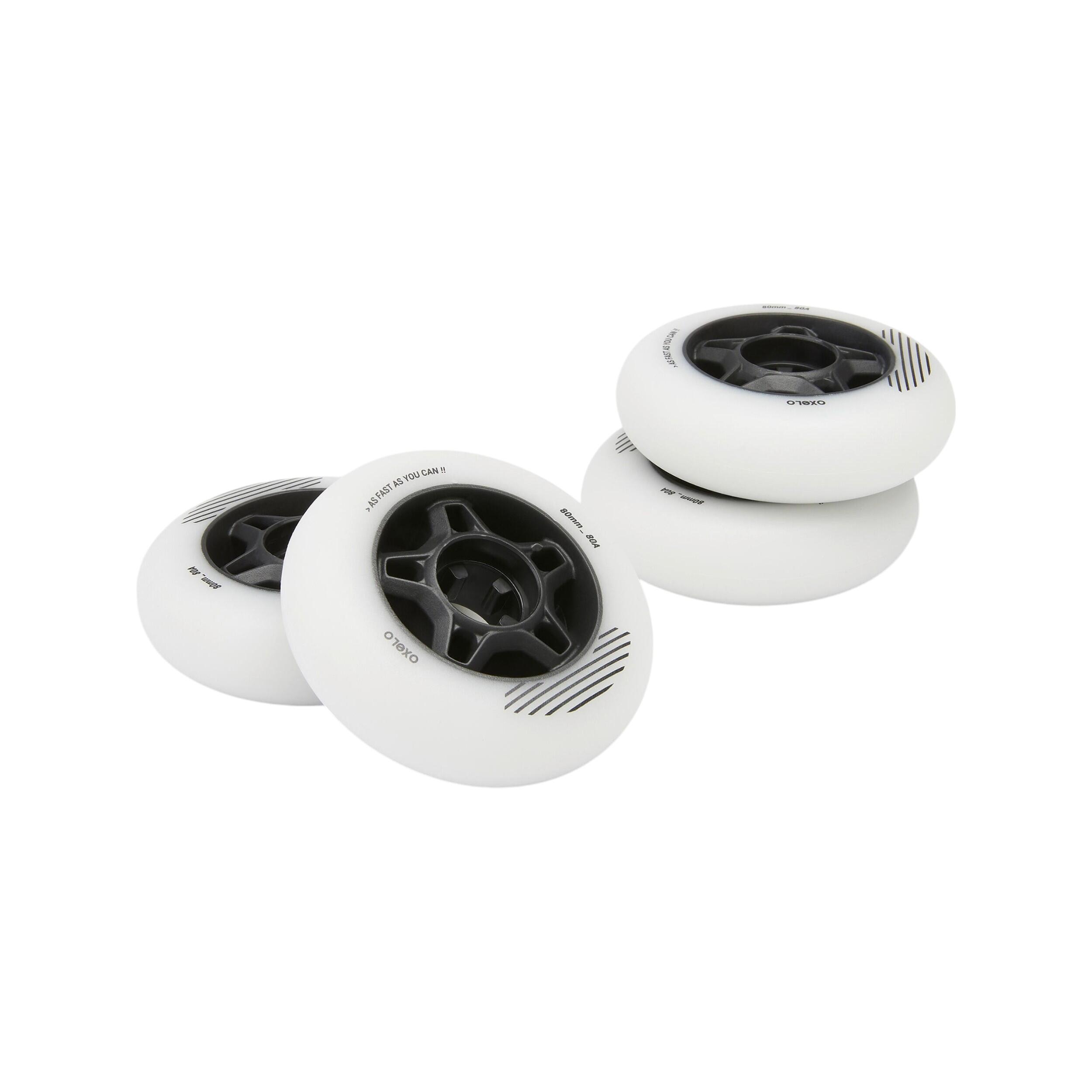 Rollerblade Wheelkit inline skate wielen met lagers (8 stuks) 80mm/84A