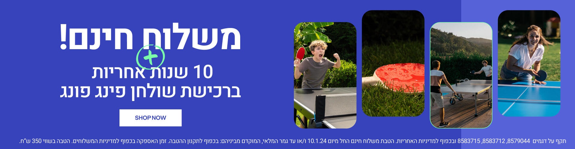 באנר פינג פונג במשלוח חינם