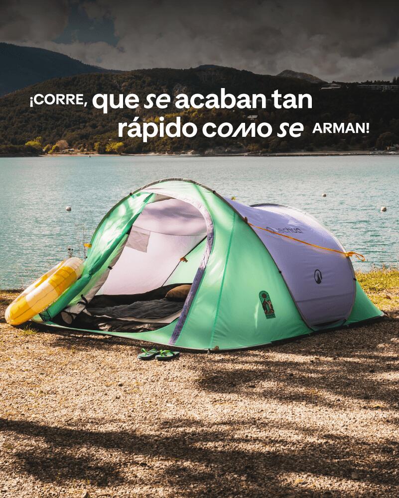 Carpa 2 seconds azul aguamarina y morado